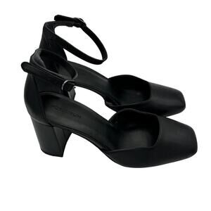 Nordstrom Women's Black Ankle Strap Square Toe Heels Size 6M